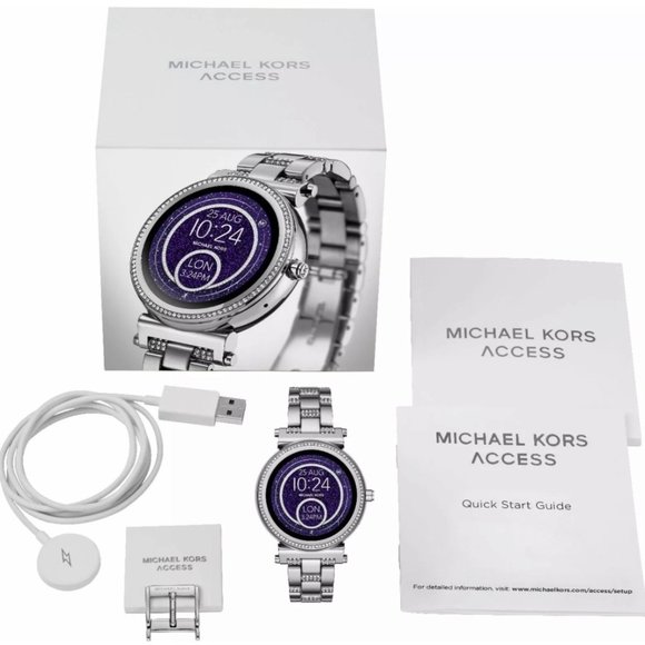 MKT5036 MICHAEL KORS Silver Glitz Sofie SMARTWATCH - Picture 7 of 8